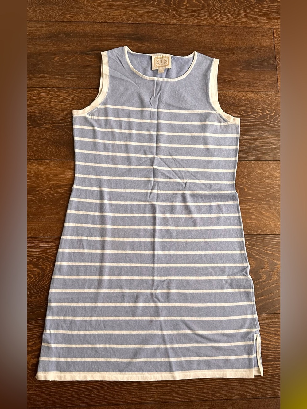 Sail to Sable Light Blue & White Knit Dress Size M